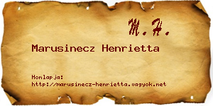Marusinecz Henrietta névjegykártya